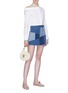 Figure View - Click To Enlarge - ALICE & OLIVIA - Patchwork denim mini skirt