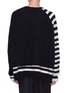 Back View - Click To Enlarge - HAIDER ACKERMANN - Contrast panel stripe oversized sweater