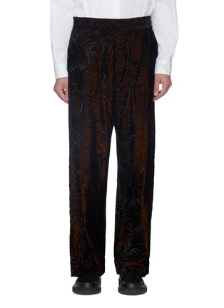 Main View - Click To Enlarge - HAIDER ACKERMANN - Palm leaf velvet flock print pyjama pants