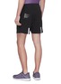 Back View - Click To Enlarge - 73398 - Reflective stripe raw cuff sweat shorts