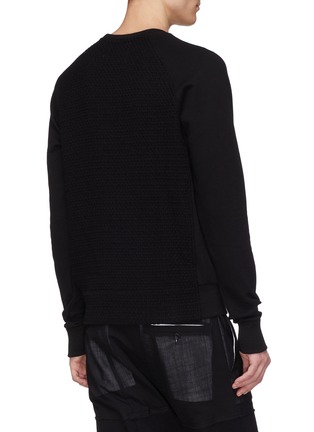 Back View - Click To Enlarge - SIKI IM / DEN IM - Side zip waffle knit panel sweatshirt