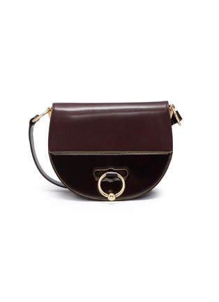 Main View - Click To Enlarge - JW ANDERSON - 'Latch' colourblock barbell ring leather crossbody bag