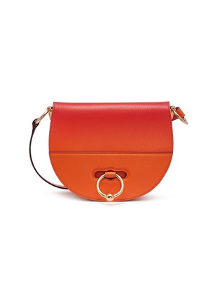 Main View - Click To Enlarge - JW ANDERSON - 'Latch' barbell ring ombré leather crossbody bag