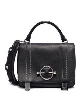 Main View - Click To Enlarge - JW ANDERSON - 'Disc' barbell ring leather satchel