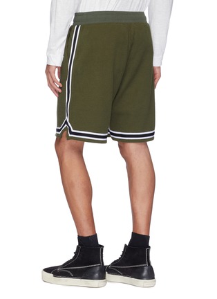 Back View - Click To Enlarge - 10090 - Stripe border corduroy basketball shorts