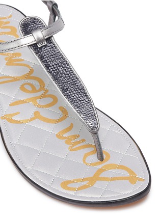 Detail View - Click To Enlarge - SAM EDELMAN - 'Gigi' sequin leather thong sandals