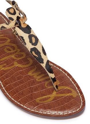 Detail View - Click To Enlarge - SAM EDELMAN - 'Gigi' leopard print brahma hair thong sandals