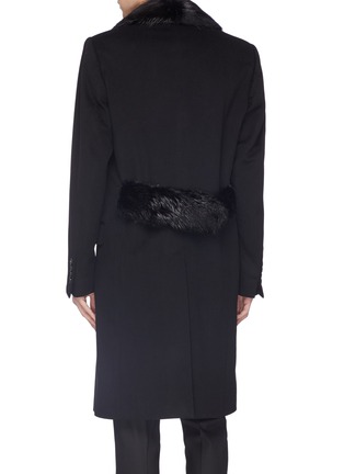 Back View - Click To Enlarge - - - Fur collar virgin wool-cashmere melton coat