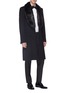 Figure View - Click To Enlarge - - - Fur collar virgin wool-cashmere melton coat