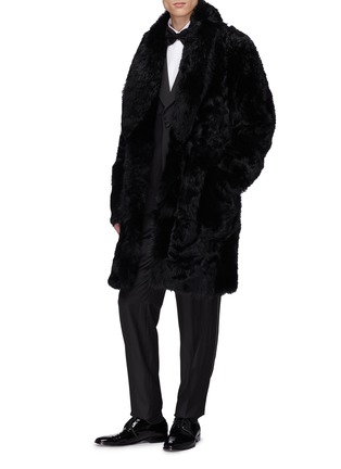 Figure View - Click To Enlarge - - - Belted lambskin shearling coat