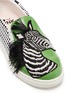 Detail View - Click To Enlarge - WINK - 'Soda Pop' zebra appliqué polka dot print leather kids slip-ons