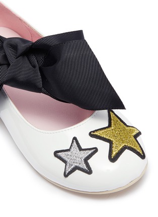 Detail View - Click To Enlarge - WINK - 'Ice Cream' ribbon bow patent leather toddler ballet flats
