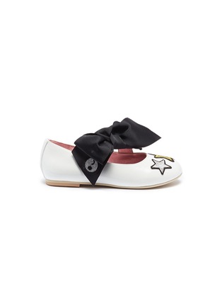 Main View - Click To Enlarge - WINK - 'Ice Cream' ribbon bow patent leather toddler ballet flats