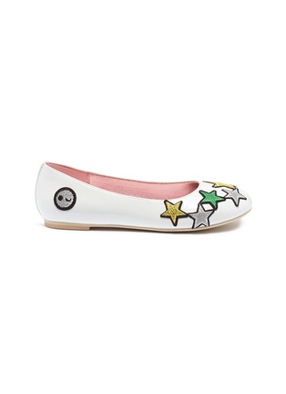 Main View - Click To Enlarge - WINK - 'Ice Cream' star appliqué patent leather kids ballet flats