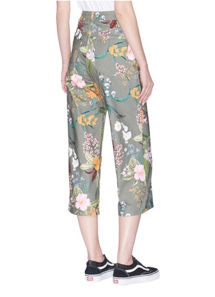 Back View - Click To Enlarge - TOPSHOP - Tropical floral print culottes
