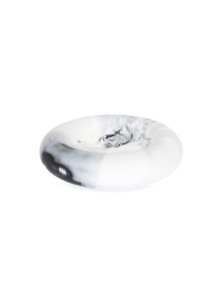 Main View - Click To Enlarge - DINOSAUR DESIGNS - Mother of Pearl small dish – Black & Snow Swirl