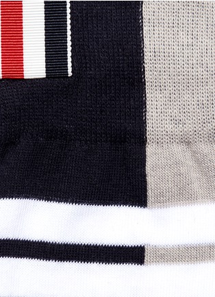 Detail View - Click To Enlarge - THOM BROWNE  - Stripe colourblock socks