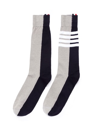 Main View - Click To Enlarge - THOM BROWNE  - Stripe colourblock socks