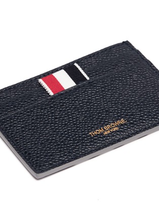 Detail View - Click To Enlarge - THOM BROWNE  - Colourblock pebble grain leather cardholder