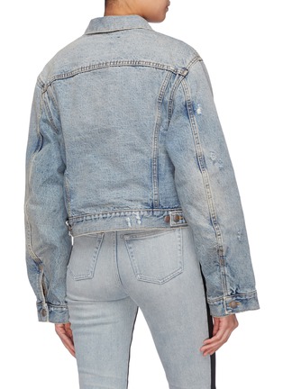 Back View - Click To Enlarge - R13 - 'Holly Clean' wide sleeve cropped denim trucker jacket