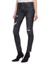 Front View - Click To Enlarge - R13 - 'Alison Skinny' ripped snakeskin print jeans
