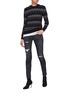 Figure View - Click To Enlarge - R13 - 'Alison Skinny' ripped snakeskin print jeans