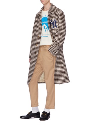 Figure View - Click To Enlarge - GUCCI - x Major League Baseball 'NY Yankees™' logo appliqué houndstooth coat