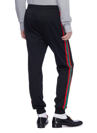 Back View - Click To Enlarge - GUCCI - Web stripe outseam jogging pants