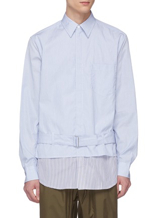 Main View - Click To Enlarge - 3.1 PHILLIP LIM - Belted stripe layered shirt jacket