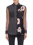 Main View - Click To Enlarge - EQUIPMENT - Mixed print tulle sleeve silk patchwork shirt