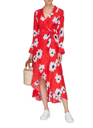 Figure View - Click To Enlarge - EQUIPMENT - 'Gowin' belted floral print silk wrap dress