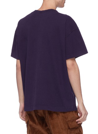 Back View - Click To Enlarge - ACNE STUDIOS - Logo print garment dyed oversized T-shirt