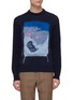 Main View - Click To Enlarge - ACNE STUDIOS - Abstract graphic appliqué wool sweater
