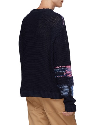 Back View - Click To Enlarge - ACNE STUDIOS - Abstract stripe panel boxy sweater