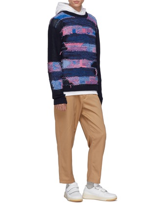 Figure View - Click To Enlarge - ACNE STUDIOS - Abstract stripe panel boxy sweater