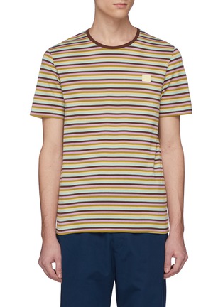 Main View - Click To Enlarge - ACNE STUDIOS - Face patch stripe T-shirt