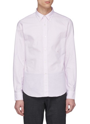 Main View - Click To Enlarge - ACNE STUDIOS - Face patch stripe Oxford shirt