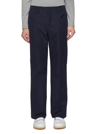 Main View - Click To Enlarge - ACNE STUDIOS - Raw edge creased boot cut twill pants