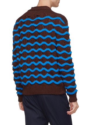 Back View - Click To Enlarge - ACNE STUDIOS - Chunky wavy stripe wool sweater