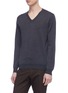 Front View - Click To Enlarge - ALTEA - Contrast elbow patch virgin wool sweater
