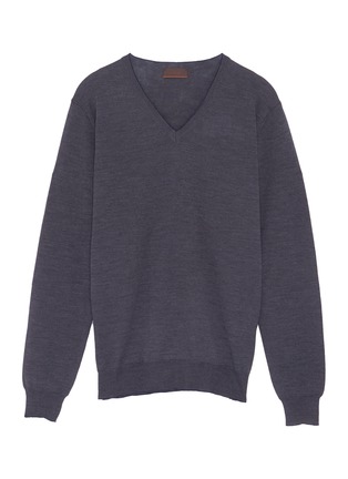 Main View - Click To Enlarge - ALTEA - Contrast elbow patch virgin wool sweater