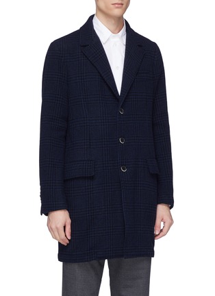 Front View - Click To Enlarge - BARENA - 'Borella Schio' houndstooth check plaid coat