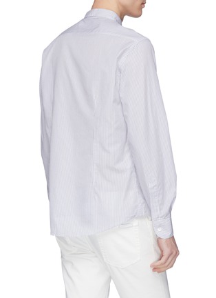 Back View - Click To Enlarge - BARENA - 'Portera Strica' Mandarin collar stripe shirt