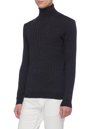 Front View - Click To Enlarge - BARENA - 'Ami Cruna' Virgin wool rib knit turtleneck sweater