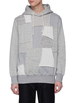 Main View - Click To Enlarge - COMME DES GARÇONS HOMME - Patchwork front hoodie
