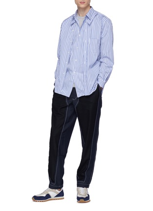 Figure View - Click To Enlarge - COMME DES GARÇONS SHIRT - Layered front stripe shirt
