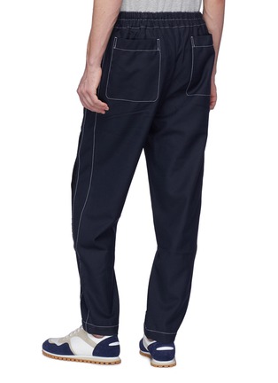 Back View - Click To Enlarge - COMME DES GARÇONS SHIRT - Flannel panel gabardine jogging pants
