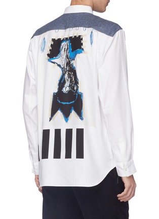 Back View - Click To Enlarge - COMME DES GARÇONS SHIRT - x Jean-Michel Basquiat flannel yoke graphic print shirt