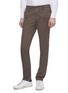 Front View - Click To Enlarge - INCOTEX - Slim fit piqué chinos
