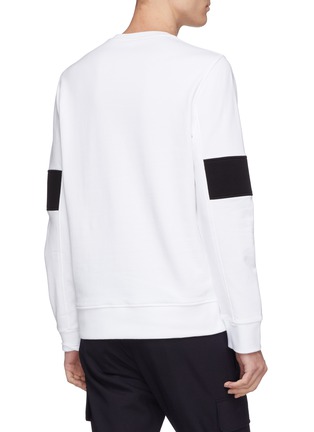 Back View - Click To Enlarge - NEIL BARRETT - Thunderbolt slogan print colourblock sleeve sweatshirt